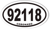 92118 CORONADO Oval Bumper Stickers