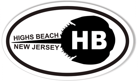 HIGHS BEACH NEW JERSEY Oval Bumper Stickers