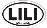 LILI MALTESE Custom Oval Bumper Stickers
