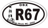 R67 OBX Bodie LIghthouse Oval Bumper Stickers