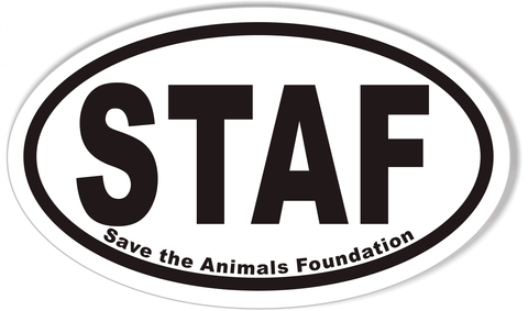 STAF Save the Animals Foundation Oval Bumper Stickers