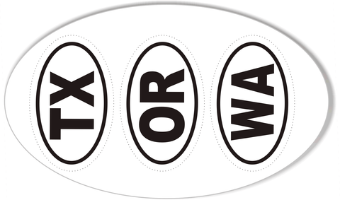 State and Country Bike Mini Oval Bumper Stickers