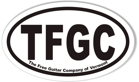 TFGC The Free Guitar Company of Vermont Oval Bumper Stickers
