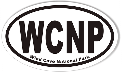 WCNP Wind Cave National Park Oval Bumper Sticker