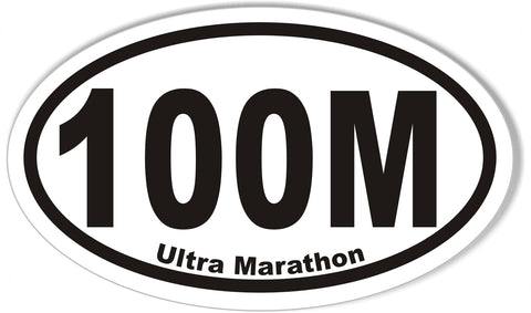 100M Ultra Marathon Euro Oval Bumper Sticker