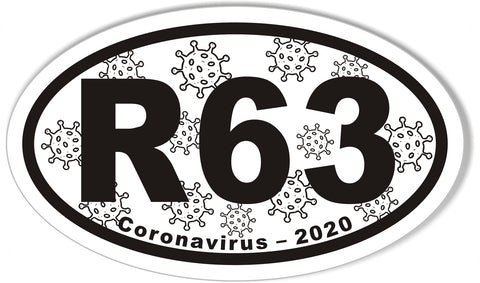 R63 3x5 Inch Custom Oval Bumper Stickers