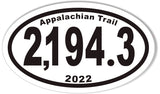 2,194.3 Appalachian Trail 2022 Oval Bumper Sticker