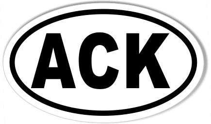 Nantucket ACK Oval Bumper Sticker
