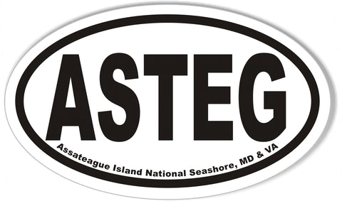 ASTEG Assateague Island National Seashore, MD & VA Oval Bumper Sticker