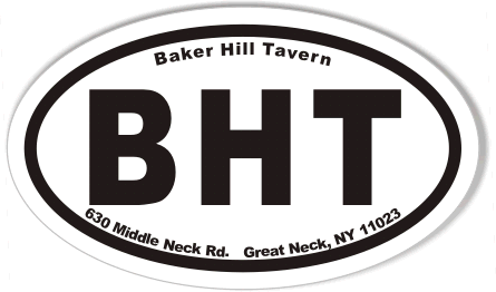 BHT Baker Hill Tavern Oval Bumper Stickers