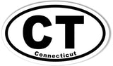 CT Connecticut Oval Bumper Stickers