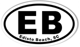 EB Edisto Beach, SC Euro Oval Sticker