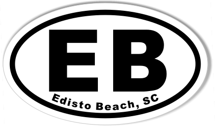 EB Edisto Beach, SC Euro Oval Sticker