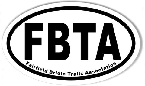 FBTA Fairfield Bridle Trails Association 3x5 Inch Custom Oval Bumper Stickers