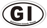 GI Galveston Island, TX Oval Bumper Stickers
