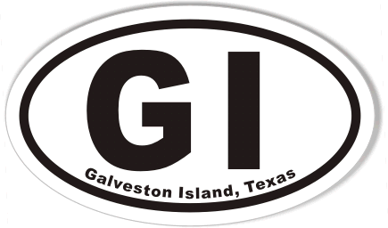 GI Galveston Island, TX Oval Bumper Stickers