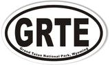GRTE Grand Teton National Park, Wyoming Oval Sticker