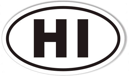 HI Hawaii Oval Sticker