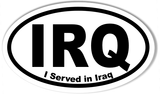 IRQ I Served In Iraq Oval Bumper Sticker