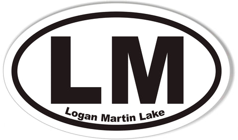 Logan Martin Lake Custom Oval Bumper Stickers