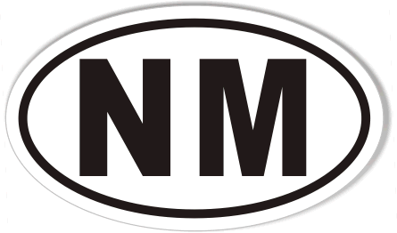 NM New Mexico Oval Sticker