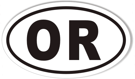 OR Oregon Oval Sticker