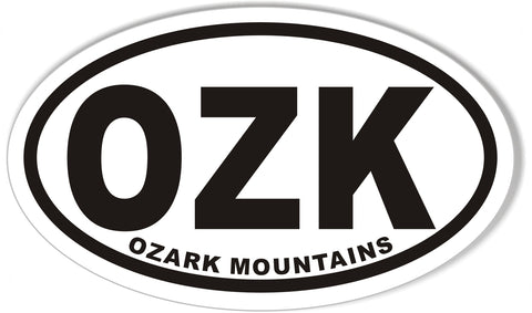 OZK OZARK MOUNTAINS Oval Bumper Sticker