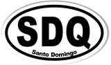 SDQ Santo Domingo Oval Stickers 3x5"