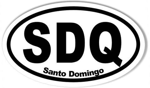 SDQ Santo Domingo Oval Stickers 3x5"