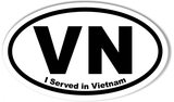 VN I Served In Vietnam Oval Bumper Sticker
