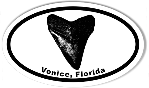 Venice, FL Shark Tooth Oval Sticker