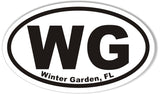 WG Winter Garden, FL  Oval Bumper Stickers