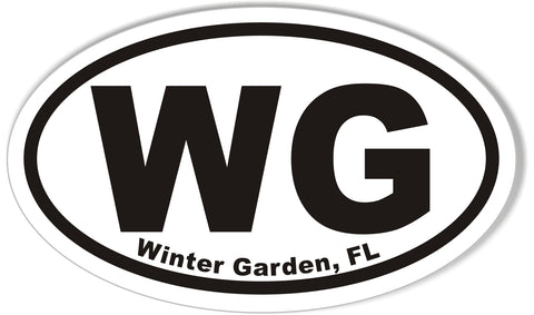 WG Winter Garden, FL Oval Bumper Stickers