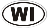 WI Wisconsin Oval Sticker