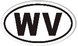 WV West Virginia Oval Sticker