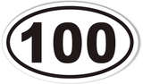0-100 Numbered Golf Cart Oval Bumper Stickers
