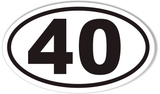 40-80 Numbered Golf Cart Oval Bumper Stickers