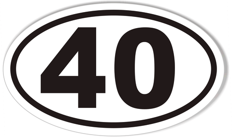 40-80 Numbered Golf Cart Oval Bumper Stickers
