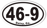 46-9 Daisy, Ga. Custom Oval Bumper Stickers