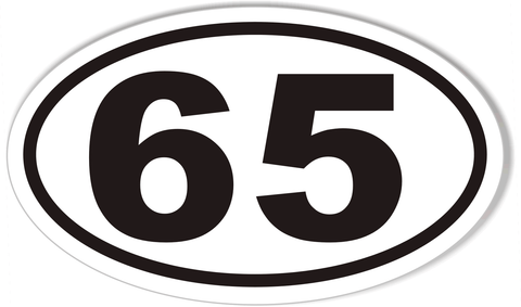65 Golf Cart Custom Oval Bumper Stickers