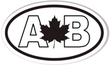 AB Oval Bumper Sticker with Maple Leaf