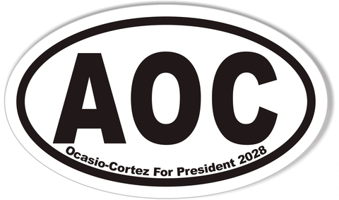 AOC Alexandria Ocasio-Cortez for President Oval Bumper Stickers