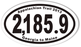 2,185.9 Appalachian Trail 2013 Oval Bumper Sticker