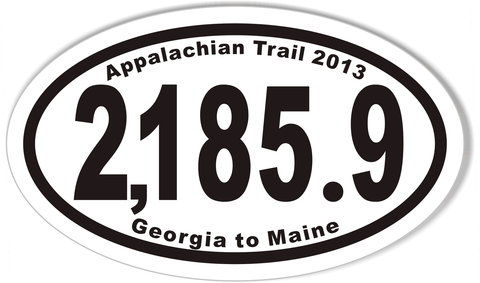2,185.9 Appalachian Trail 2013 Oval Bumper Sticker