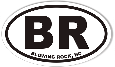 BR BLOWING ROCK, NC Custom Oval Bumper Stickers
