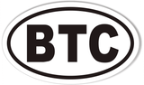 BTC Oval Bumper Stickers