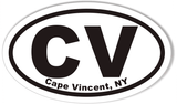 CV Cape Vincent, NY Oval Bumper Stickers