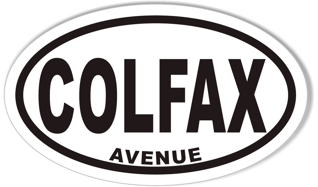 COLFAX AVENUE Oval Bumper Stickers – StickerCafe.com