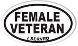 FEMALE VETERAN Oval Bumper Stickers