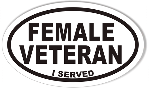 FEMALE VETERAN Oval Bumper Stickers